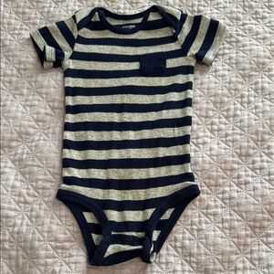 Carter's Navy and Gray Striped Bodysuit